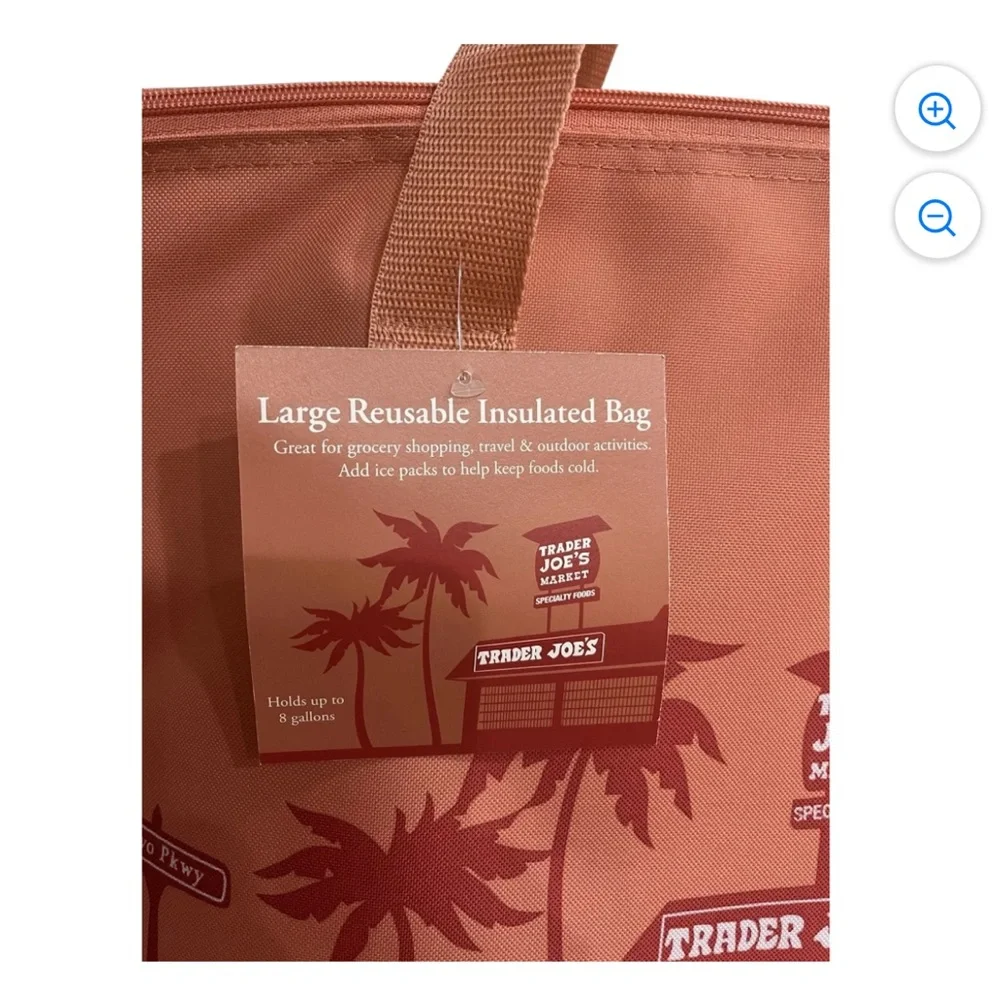 TRADER JOE'S LARGE REUSABLE 8 GALLON INSULATED BAG PEACH